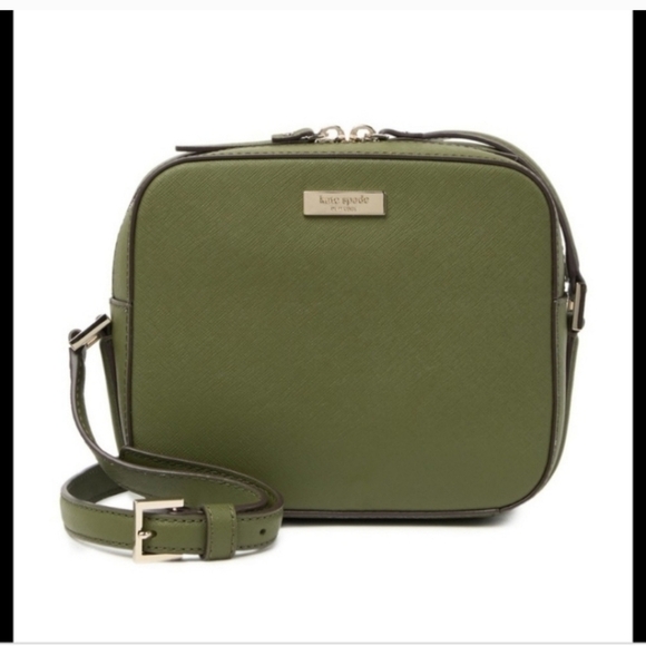Kate Spade Newbury Lane Cammie Crossbody Purse. Green Camera Bag - Picture 2 of 7